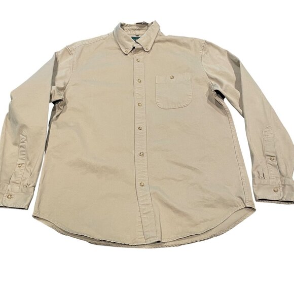 J. Crew Other - J.Crew Men's Sz L Relaxed Garment-Dyed Heavyweight Twill Shirt Tan BV491